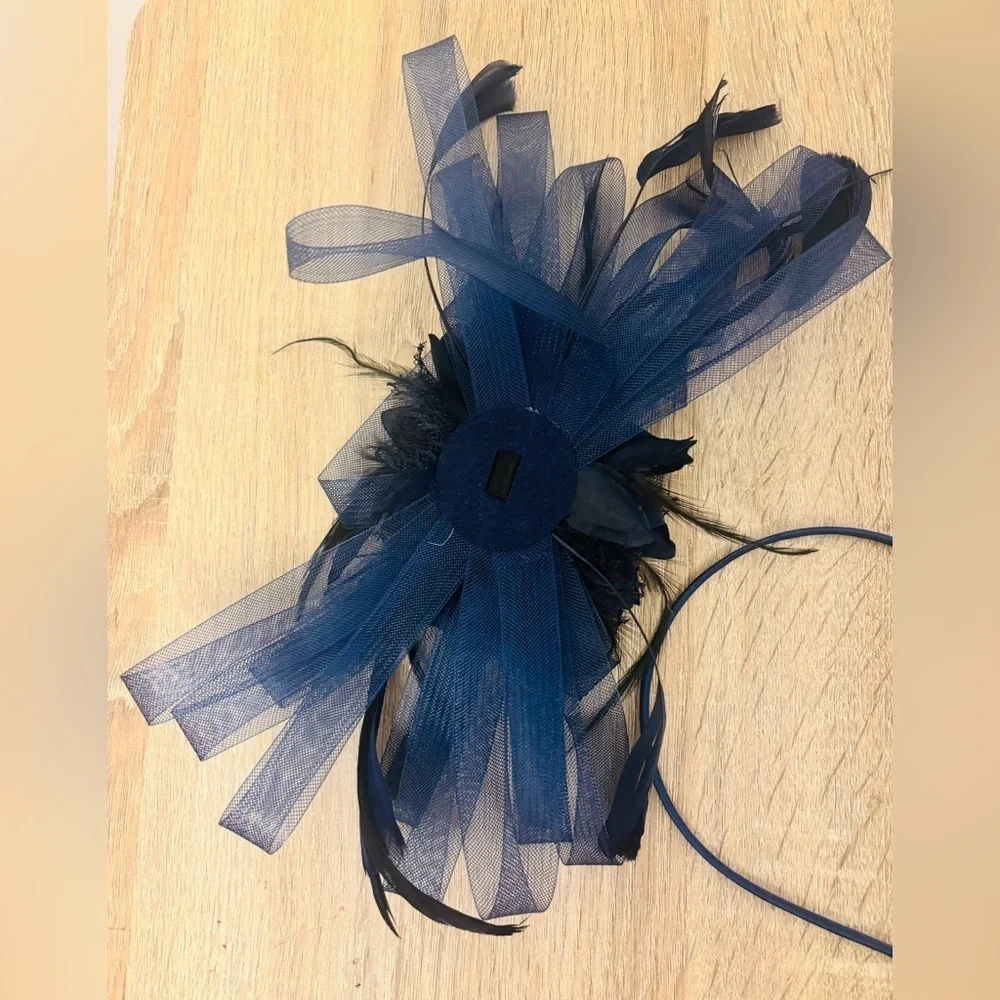 Elegant Black and Blue Fascinator